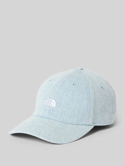 Produktfoto, 'Größenverstellbare Cap mit Label-Stitching' van The North Face, puur katoen, denimlook, verstevigde klep, labelstitching, in grootte verstelbaar