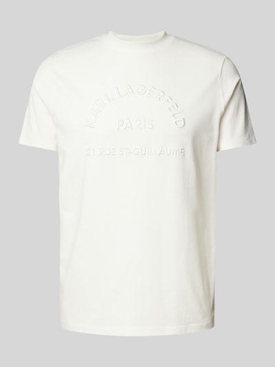 Karl Lagerfeld T-Shirt mit Label-Stitching Offwhite 2