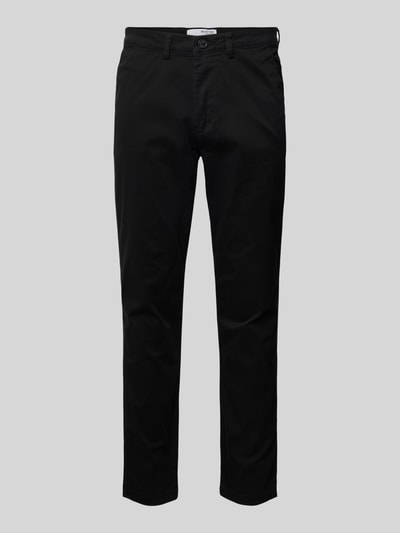 SELECTED HOMME Chinosy o kroju slim fit w jednolitym kolorze model ‘NEW Miles’ Czarny 2