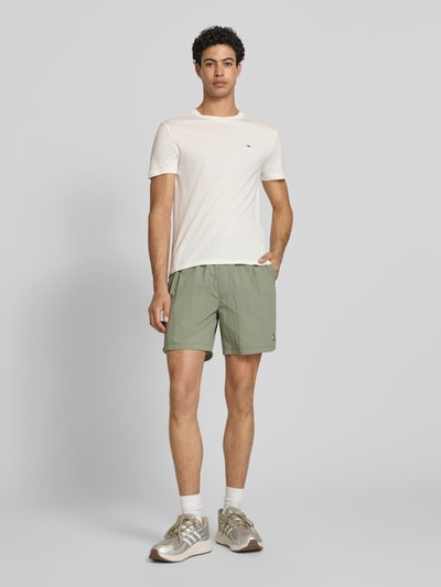 Tommy Jeans Regular Fit Sportshorts mit Tunnelzug Oliv 1