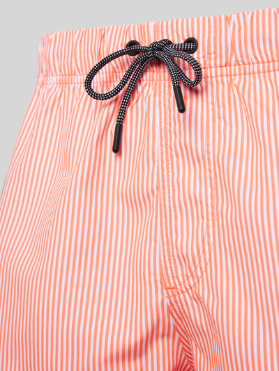 Shiwi Badehose mit Streifenmuster Neon Orange 2