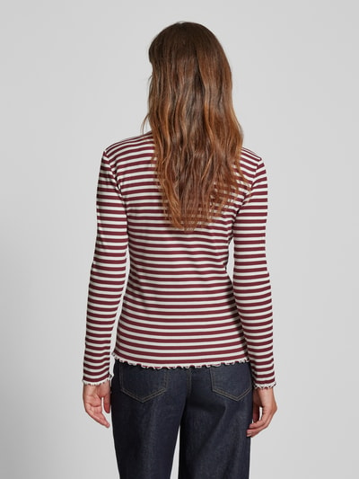 Vila Shirt met lange mouwen en geschulpte zoom, model 'THESSA' Bordeaux - 5