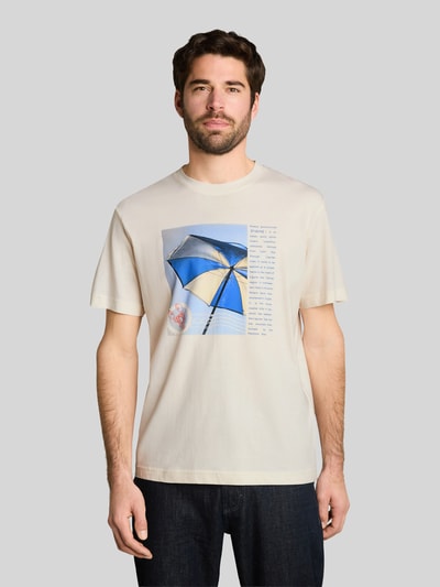 Tom Tailor męski t-shirt o kroju regular fit z czystej bawełny Złamany biały 4