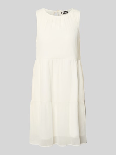 Produktfoto, Regular Fit Chiffonkleid in Crêpe-Optik Modell 'LARA' von Pieces, Optik: Unifarben, Mini-Länge, Rundhals-Ausschnitt, Bindeband, breite Träger, Rückenausschnitt mit Cut-Out, Materialverarbeitung: Crêpe, Oberfläche weich und fließend