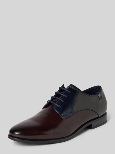 bugatti Leren derby schoenen met labeldetail, model 'Gapo' Donkerbruin - 1