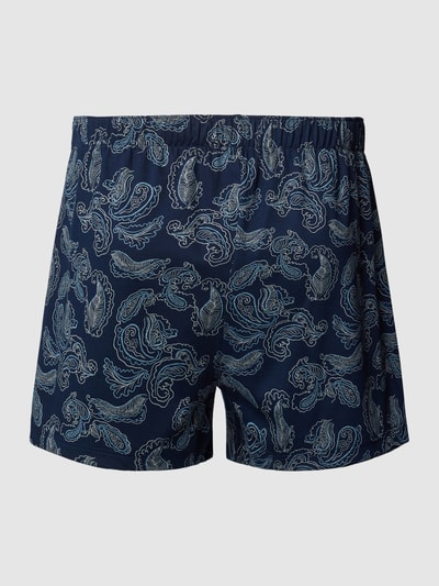 Hanro Boxershort met all-over motief, model 'Fancy Jersey Boxer' Donkerblauw - 3