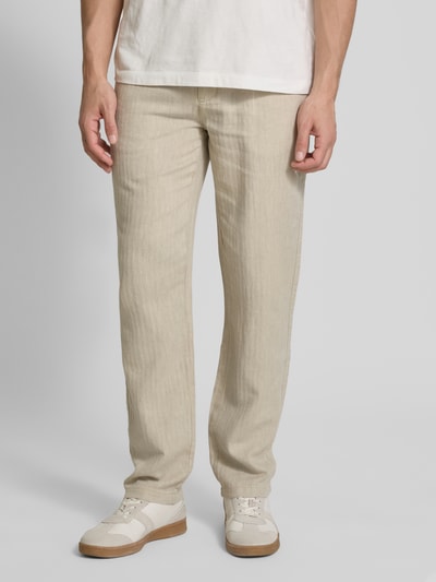 Lindbergh Relaxed Fit aus Baumwoll-Leinen-Mix mit Eingrifftaschen Sand 4