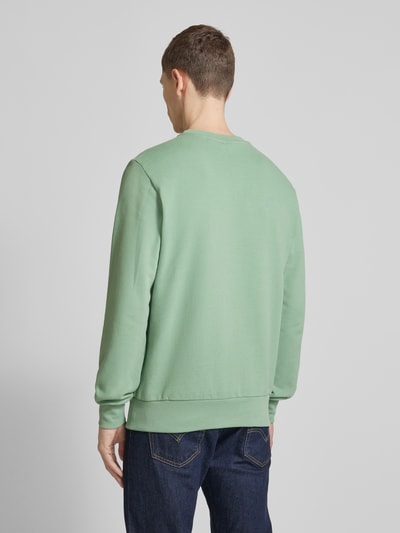 Mazine Sweatshirt met labelstitching, model 'Burwoord' Groen - 5