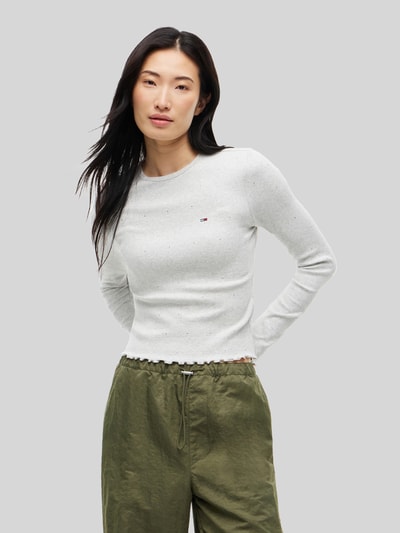 Tommy Jeans Bluzka z długim rękawem ze zrolowanym brzegiem Średnioszary 4