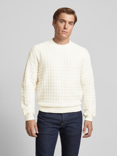 Emporio Armani Strickpullover mit Strukturmuster Offwhite 4