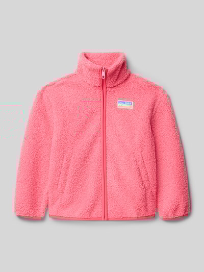 Only Bluza rozpinana o kroju regular fit z futerka model ‘EVA’ Mocnoróżowy 1