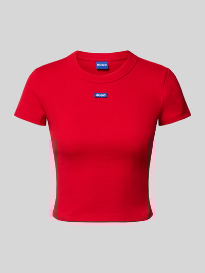 Hugo Blue T-shirt o kroju slim fit z mieszanki bawełny model ‘BABY TEE_B’ Wiśniowy 2