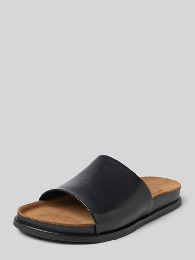 Vagabond Lederslides mit profilierter Sohle Modell 'Effie' Black 1