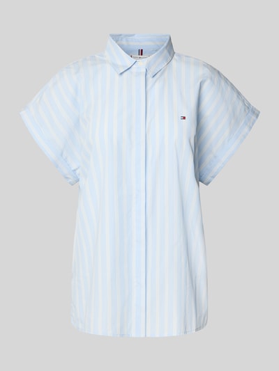 Tommy Hilfiger Relaxed Fit Bluse aus Popeline Hellblau 2