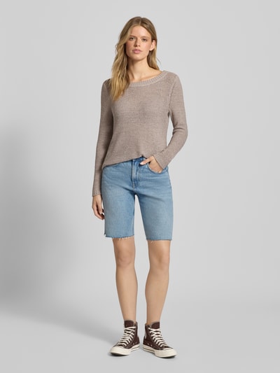 Only Regular Fit Strickpullover aus Grobstrick Modell 'GEENA' Hellgrau 1
