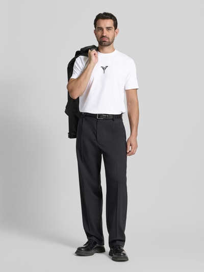 CARLO COLUCCI T-Shirt mit Label-Print Weiss 1