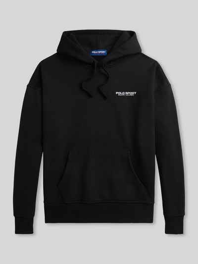 Productfoto, Relaxed Fit Hoodie aus Baumwoll-Mix van Polo Ralph Lauren, uniseks, zwart, labelprint, kangoeroezak, capuchon, sweat, katoenmix.