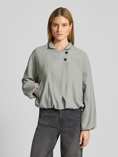 BOSS Boxy fit korte blazer met wol model 'JAVATA' Lichtgrijs gemêleerd - 4