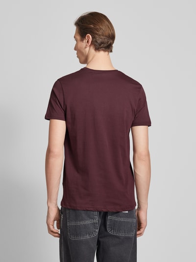 Alpha Industries T-shirt met labelprint, model 'BASIC' Bordeaux - 5