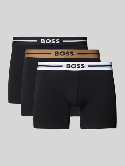 BOSS Boxershort met band met label in een set van 3 stuks Zwart - 1