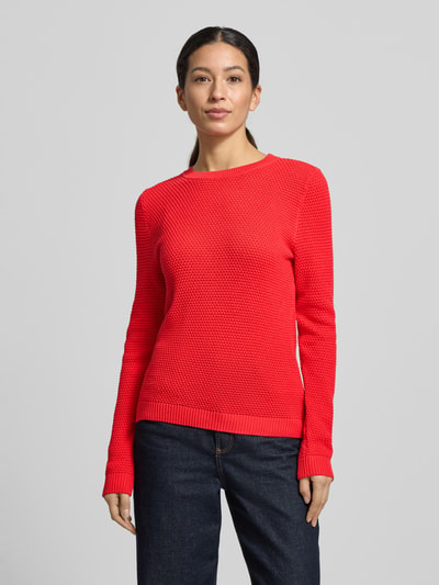 VILA Strickpullover mit gerippten Abschlüssen Modell 'dalo' Rot 4