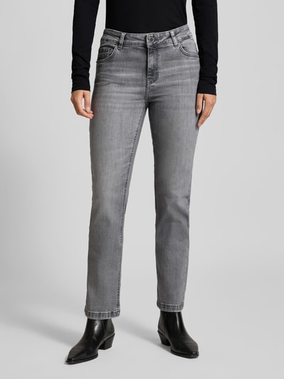 MOS MOSH Flared fit jeans in 5-pocketmodel, model 'ASHLEY' Lichtgrijs - 4