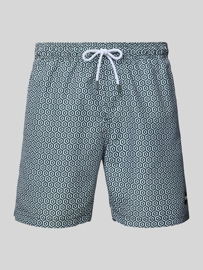 Shiwi Regular Fit Badehose mit Label-Patch Modell 'Mike' Dunkelgruen 1