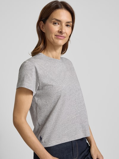 Polo Ralph Lauren T-shirt met logostitching en ronde hals Lichtgrijs gemêleerd - 3