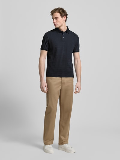 Emporio Armani Regular Fit Poloshirt mit Strukturmuster Marine 1