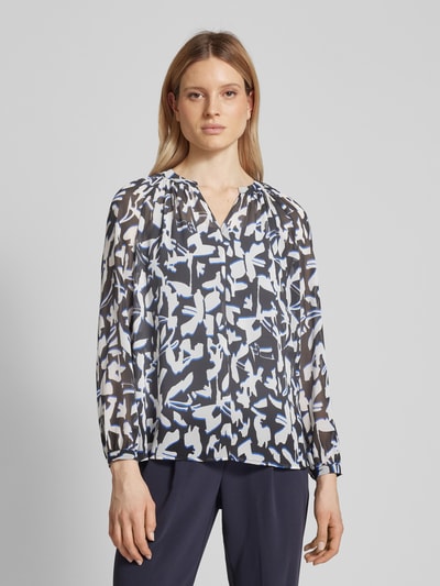 comma Blouse met all-over print Zwart - 4