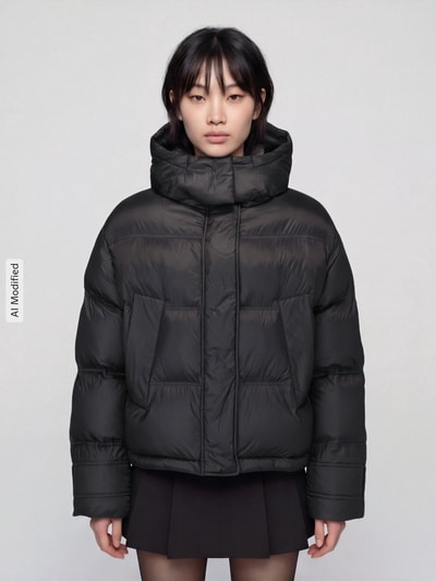 HUGO Blue Pufferjacke mit Kapuze Modell 'Farida-2_B' Black 4