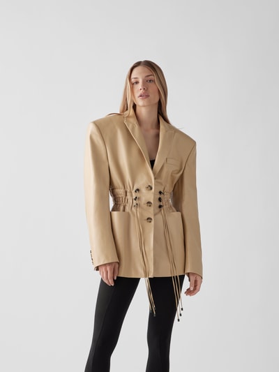 The Mannei Blazer aus Leder Beige 4