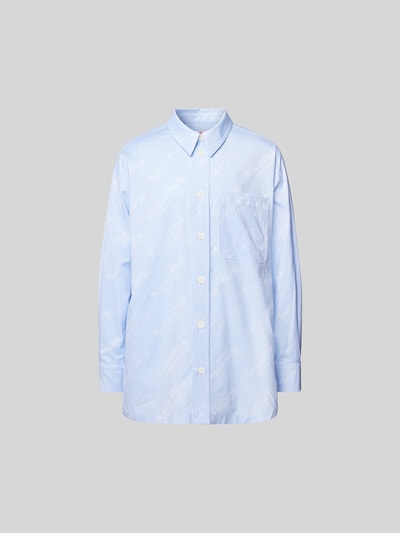 Kenzo Freizeithemd mit Allover-Label-Print Blau 1