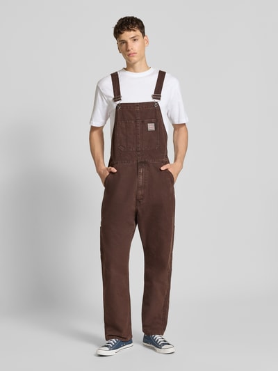 Levi's® Ogrodniczki z wpuszczanymi kieszeniami i naszywką z logo Ciemnobrązowy 4