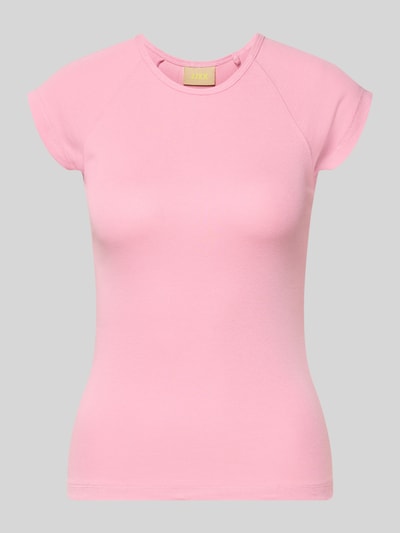 Produktfoto, różowy damski t-shirt Slim Fit Model 'Star' od JJXX z mieszanki bawełny i modalu, okrągły dekolt, Długość tyłu 52 cm w rozmiarze S