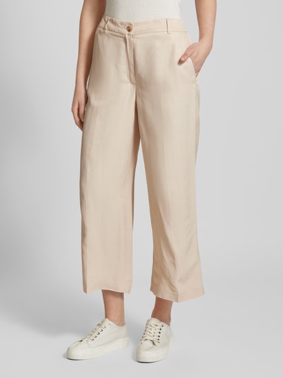 s.Oliver BLACK LABEL Regular fit culotte met persplooien Zand - 4