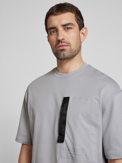 ARMANI EXCHANGE T-shirt met labeldetail, model 'MAGLIA' Steengrijs - 3