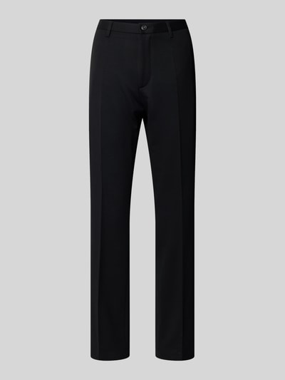 Produktfoto, Straight Fit Stoffhose aus Mieszanka wiskozy von Roy Robson, czarna, kanty, kieszenie z tyłu, zapięcie na guzik i zamek błyskawiczny, szerokość w rozmiarze 50: 44 cm, długość wewnętrzna nogawki w rozmiarze 50: 82 cm