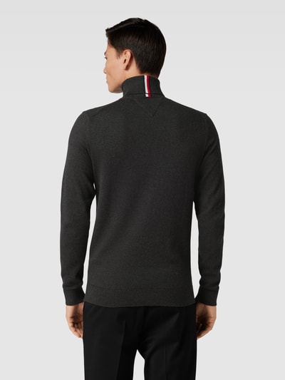 Tommy Hilfiger Rollkragenpullover mit Kaschmir-Anteil und Logo-Stitching Anthrazit Melange 5