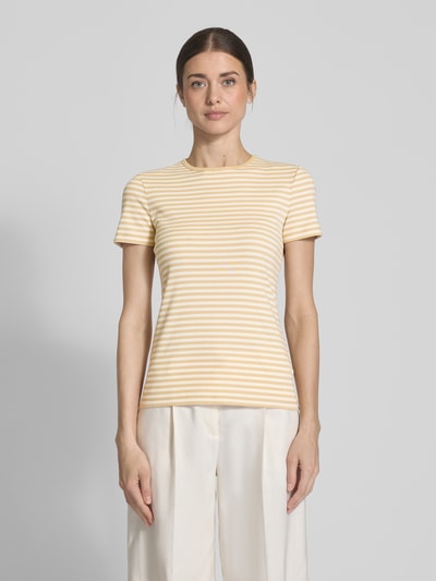Lauren Ralph Lauren T-Shirt mit geripptem Rundhalsausschnitt Beige 4
