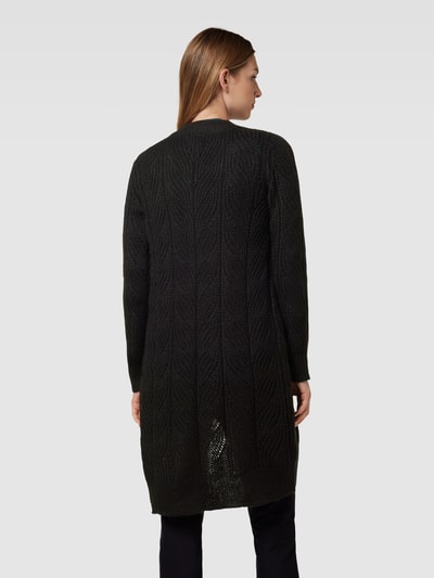 OBJECT Longcardigan mit gerippten Abschlüssen Modell 'STELLA' Black 5