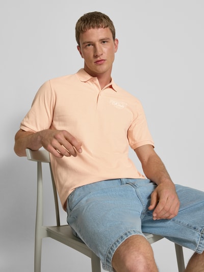 Jack & Jones Regular fit poloshirt met knoopsluiting, model 'MAKOTO' Abrikoos - 3