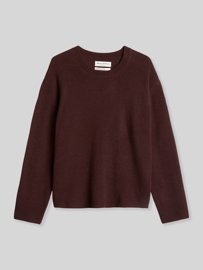 Marc O'Polo Sweter o kroju loose fit z czystej wełny Ciemnoczerwony 2