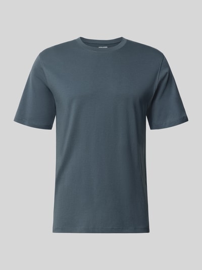 Produktfoto, T-Shirt mit Rundhalsausschnitt Modell 'ORGANIC' von JACK & JONES aus reiner Baumwolle in Dunkelblau, gerader Schnitt, glatte Oberfläche