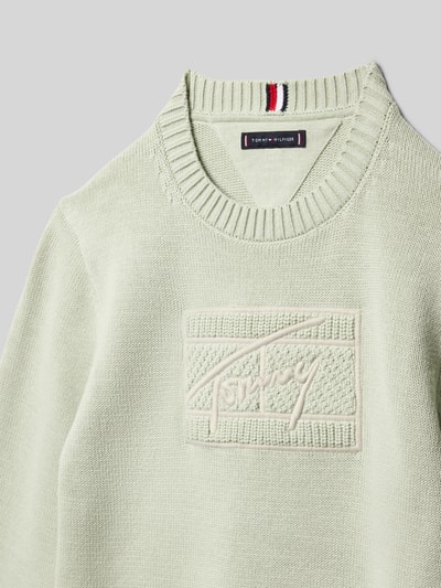 Tommy Hilfiger Teens Regular Fit Strickpullover aus reiner Baumwolle Modell 'TOMMY' Schilf 2