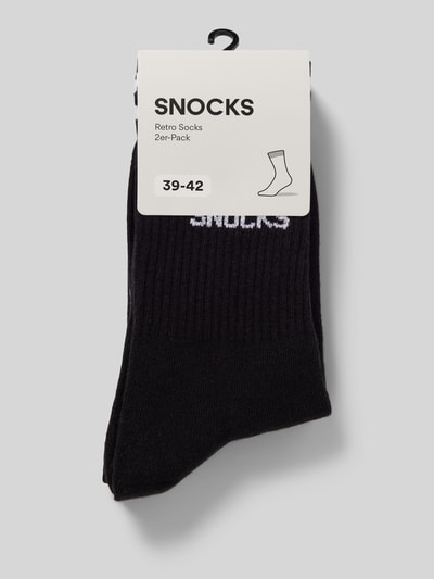 Snocks Socken mit Label-Stitching Modell 'Retro' Weiss 3