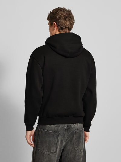 REVIEW Hoodie met labelstitching Zwart - 5