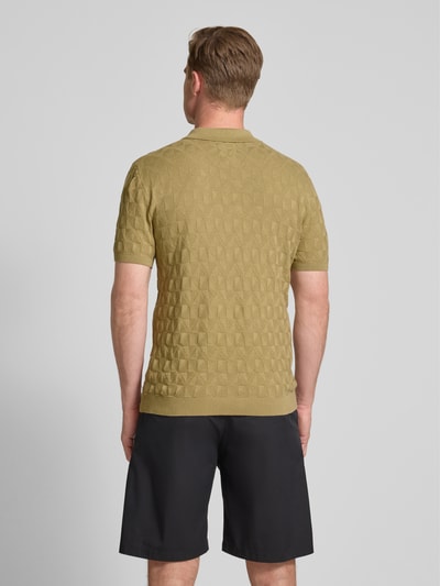 MCNEAL Regular fit gebreide polo met knoopsluiting Rietgroen - 5