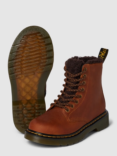 Dr. Martens Buty sznurowane ze skóry z ozdobnymi szwami model ‘Serena’ Średniobrązowy 3