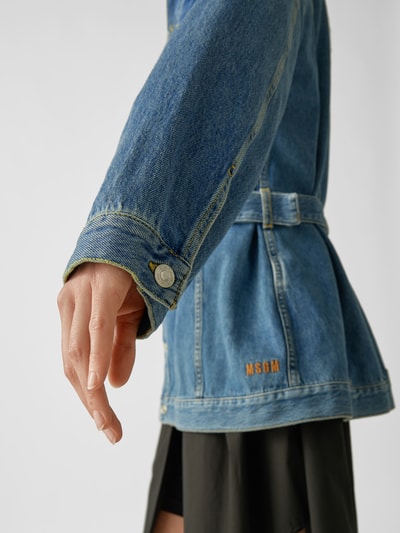 MSGM Jeansjacke mit Taillengürtel Blau 3